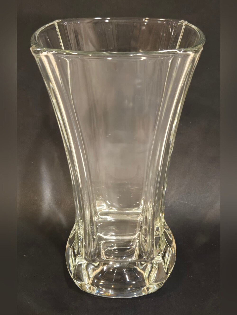 Vintage French Bellissimo Clear Glass Flared Vase